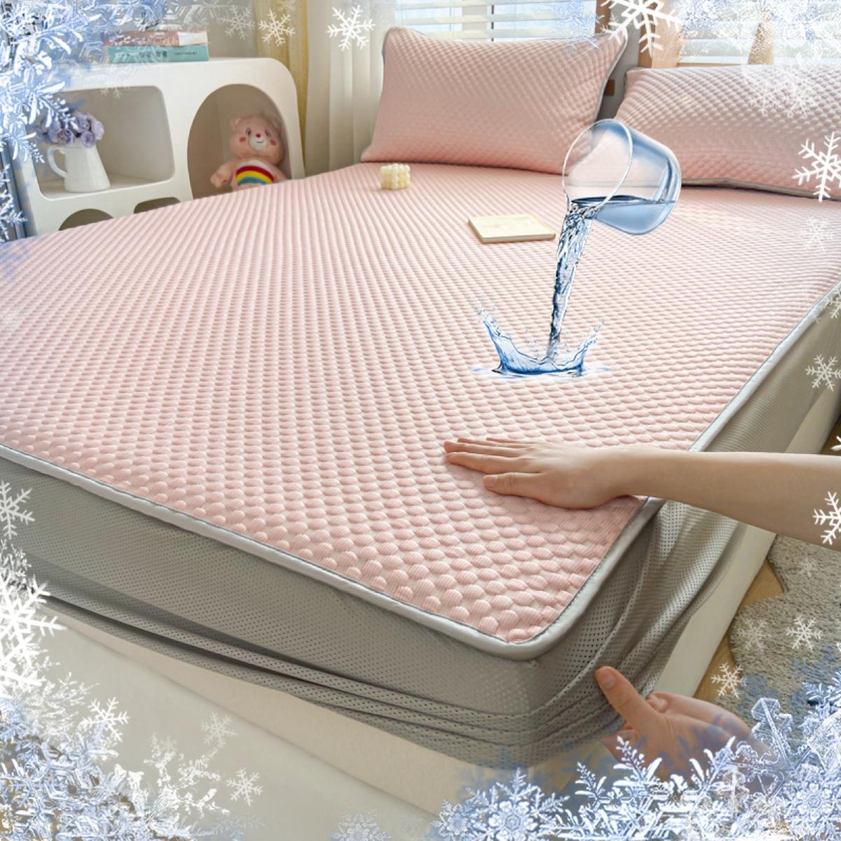 2/3 pcs waterproof and cool mattress cover, Cooling mattress protector, Bed protector, cool and breathable mattress cover, anti sweat, anti stain, anti pet scratch, suitable for hot sleepers and night sweats, multiple sizes and colors