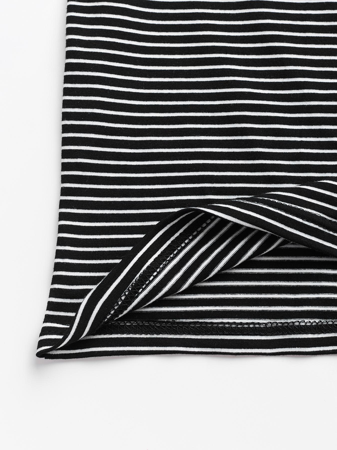 Women's Striped Slim-Fit Long Sleeve Casual Spring Summer Top, Stylish Plain Fashion Tee for Daily Wear, Comfortable & Trendy Design