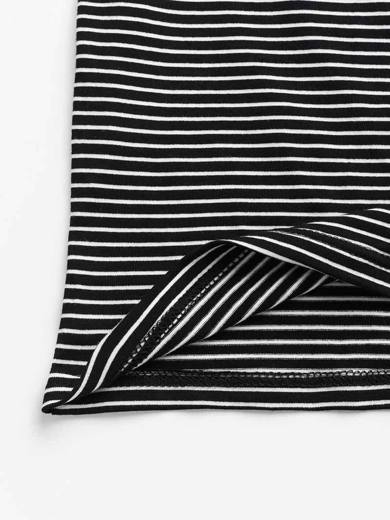 Women's Striped Slim-Fit Long Sleeve Casual Summer Top, Stylish Plain Fashion Tee for Daily Wear, Comfortable & Trendy Design