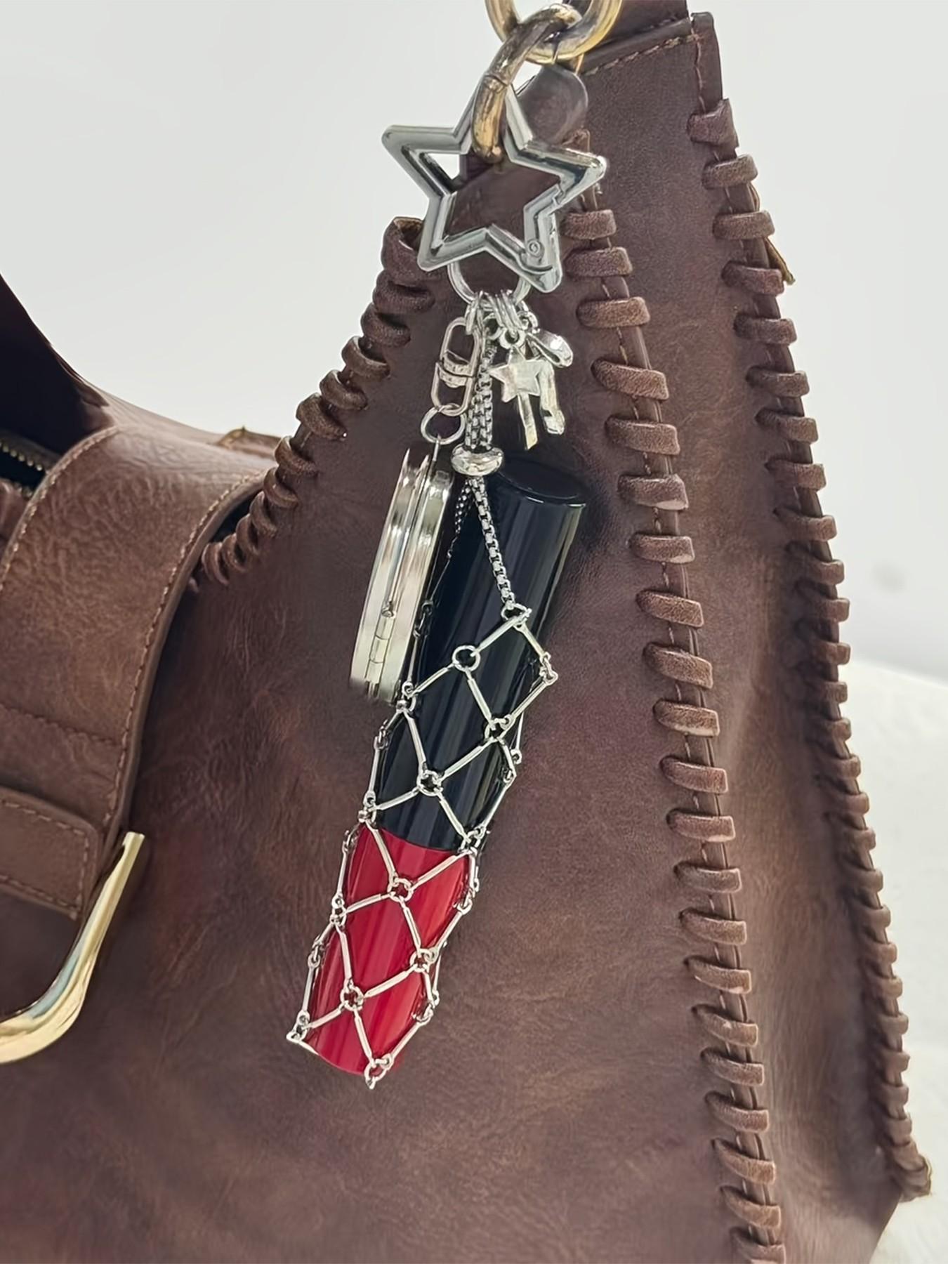 Creative Butterfly Heart Mirror Mesh Keychain, Cute Plain Design, Perfect for Handbags & Backpacks, Ideal Gift for All Seasons