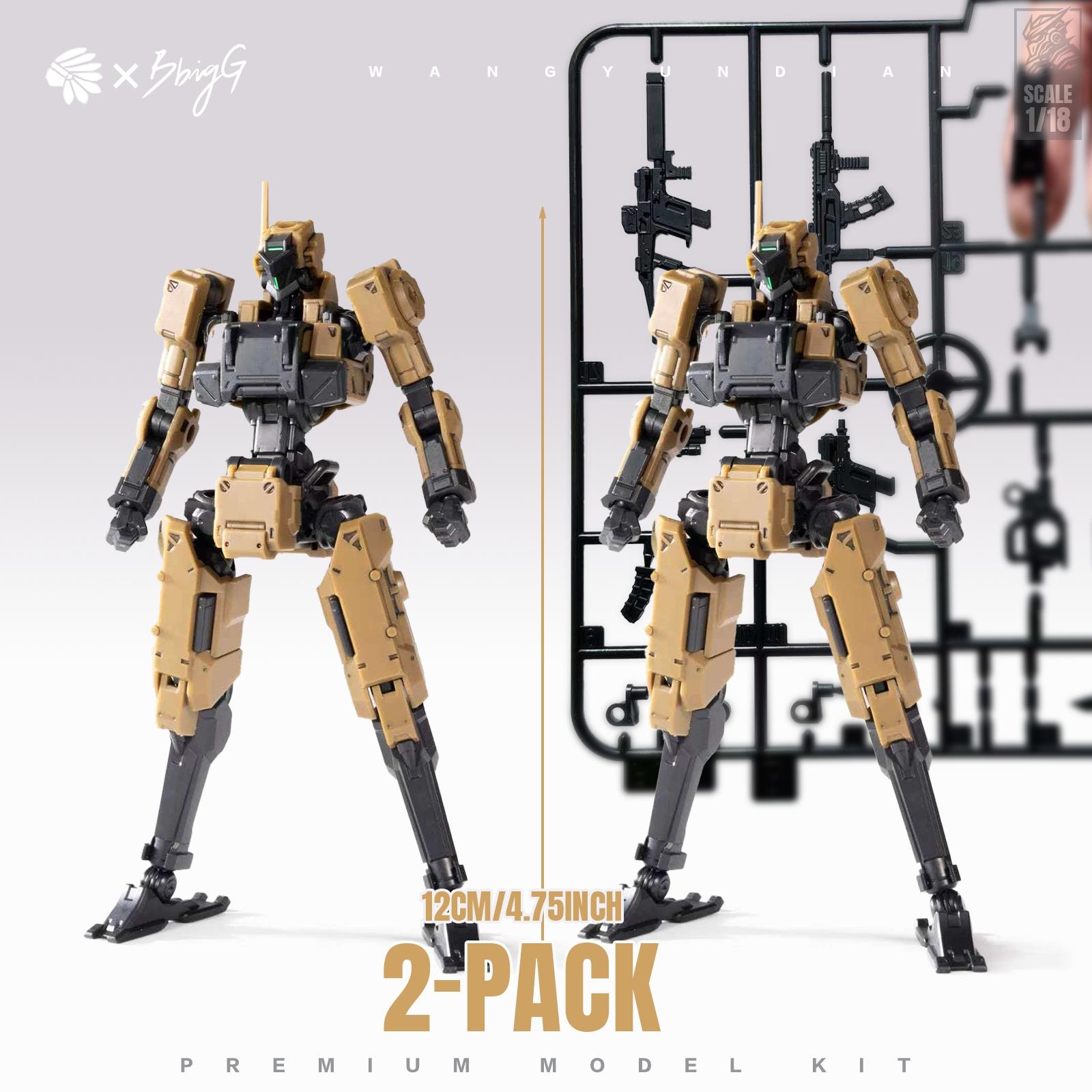 1/18 Scale High Mobility Mecha Model Kit, 3mm Universal Interface, Customizable, Includes Accessories & Display Base, Desert, Metal
