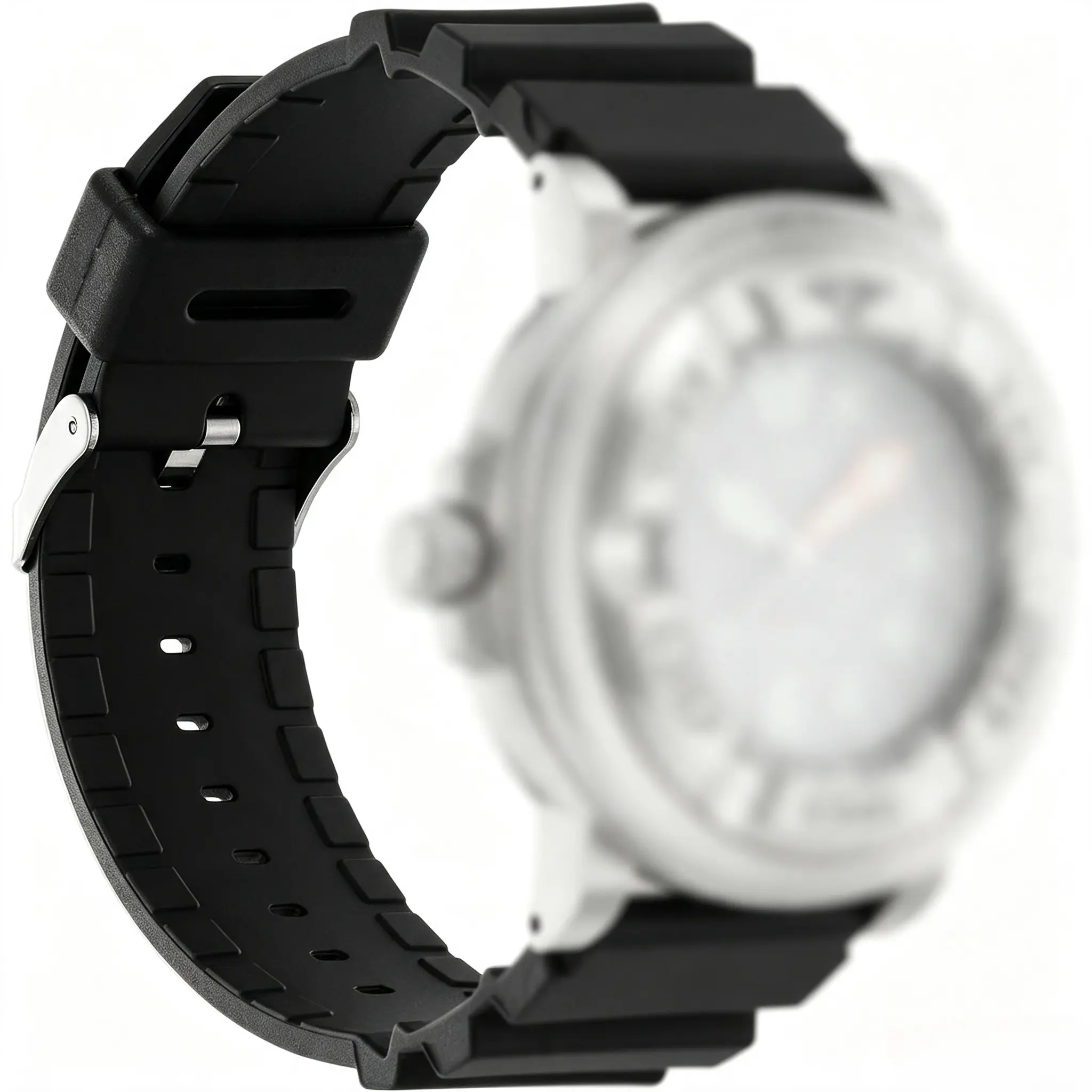 Stainless steel/Silicone Watch band For Citizen Eco-Drive Promaster BJ8050 Sea Dive Watch, with Silver Adapters (Watch is not included))