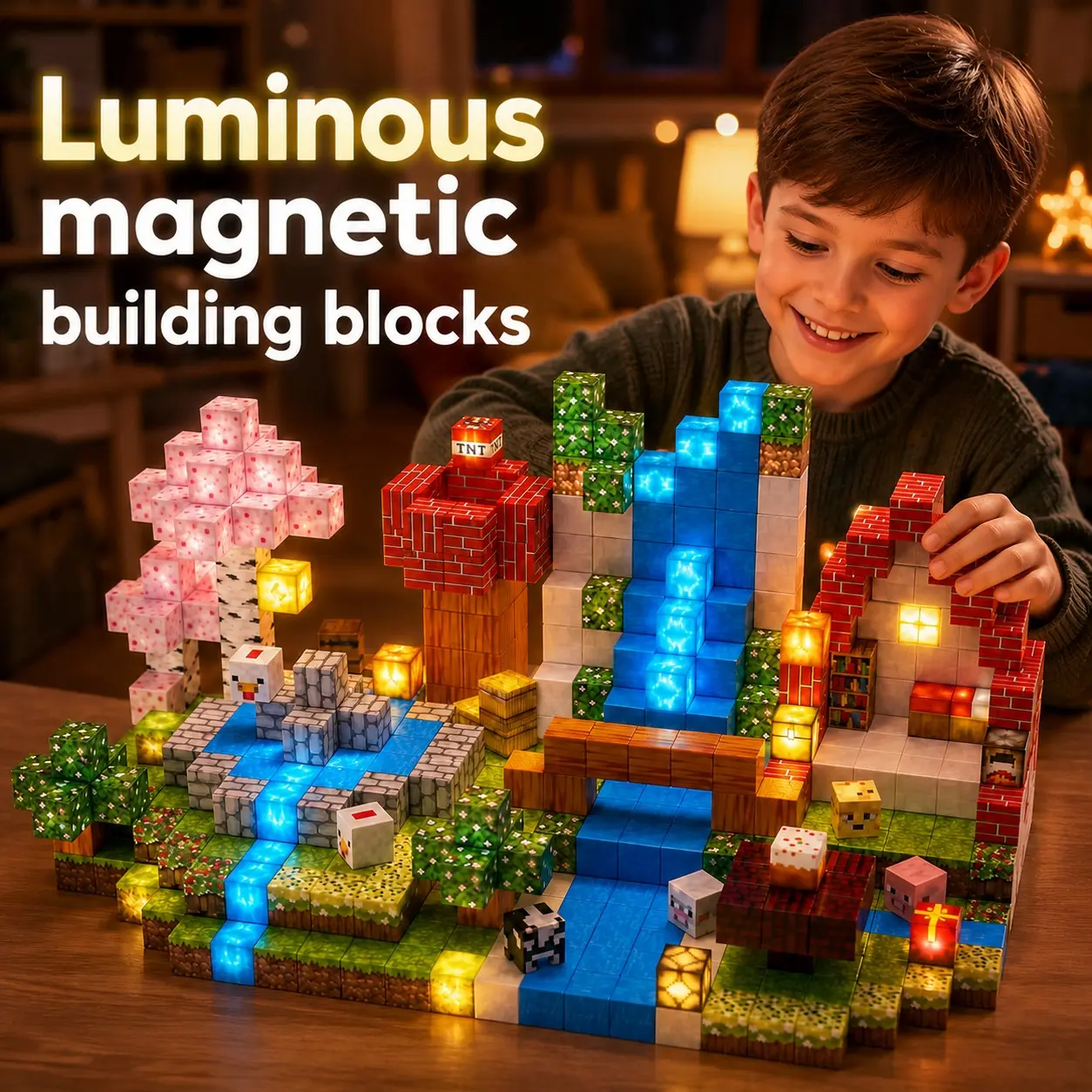 100/200/300 Magnetic Building Blocks, Glow-In-Dark Stem DIY Puzzle Set, Educational Toy for Kids, Unisex Birthday Gift