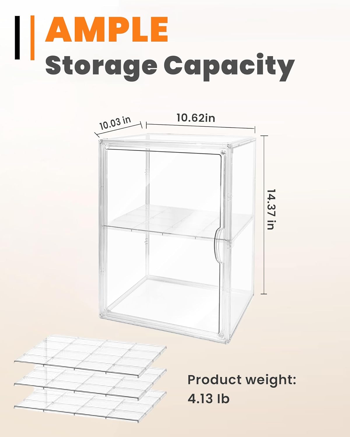 Large Capacity Kitchen Bread Storage Box, 4-Tier Adjustable Food Storage Container, Clear Airtight Countertop Organizer, Multifunctional Transparent Food Holder for Muffins, Bagels and Daily Snacks