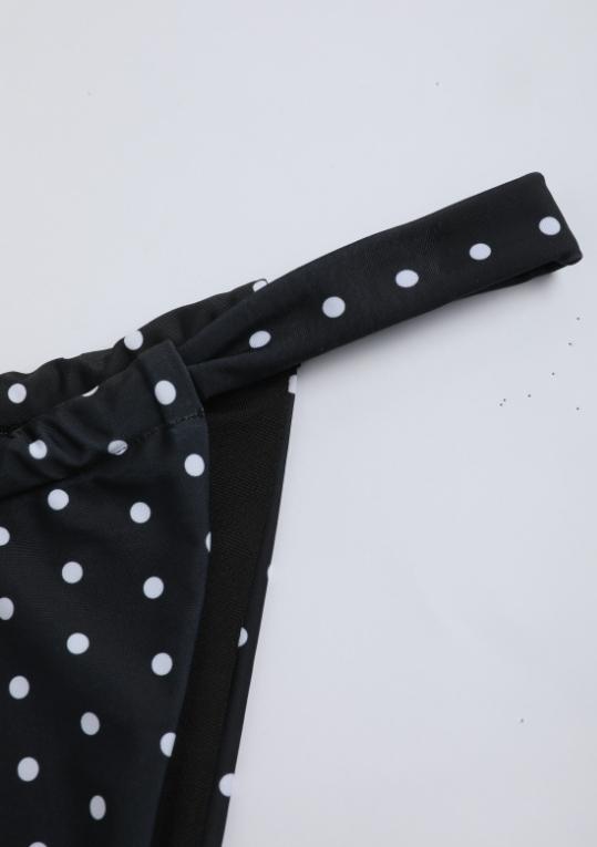 2026 Women's Polka Dot Strapless Bandeau Bikini Set, Removable Wide Shoulder Straps, Vintage Style for Beach and Pool, Bandeau Bathing Suits, Swimsuit Set