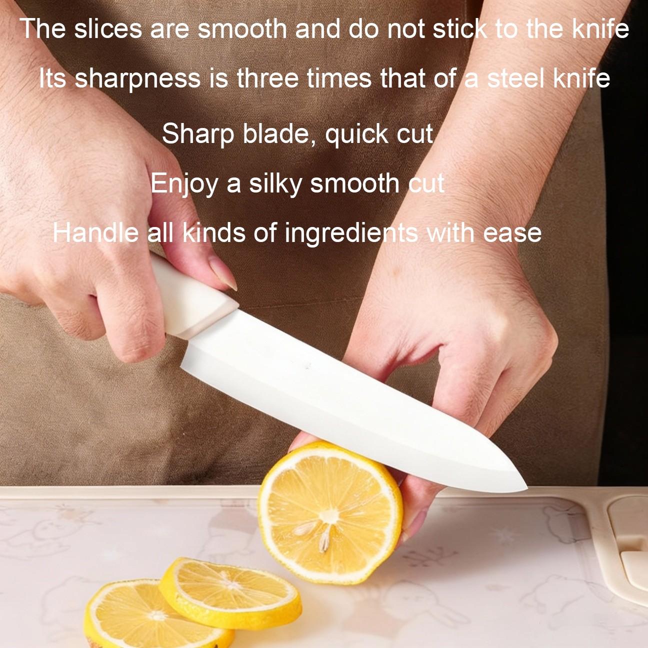 1/2 set of kitchen knives - ceramic knives, chef's knife, household sharp fruit knife, kitchen knife for cutting meat and vegetables, slicing knife for women, baby food knife set, with knife sheath, Kitchenware