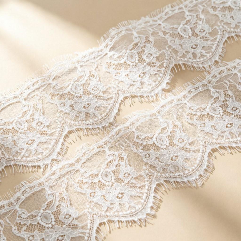 3m Per Pack, 15.5cm Width, Eyelash Trim, Cutout Lace, Sewing Supplies, DIY Accessories for Home Curtains, Clothing Embellishments