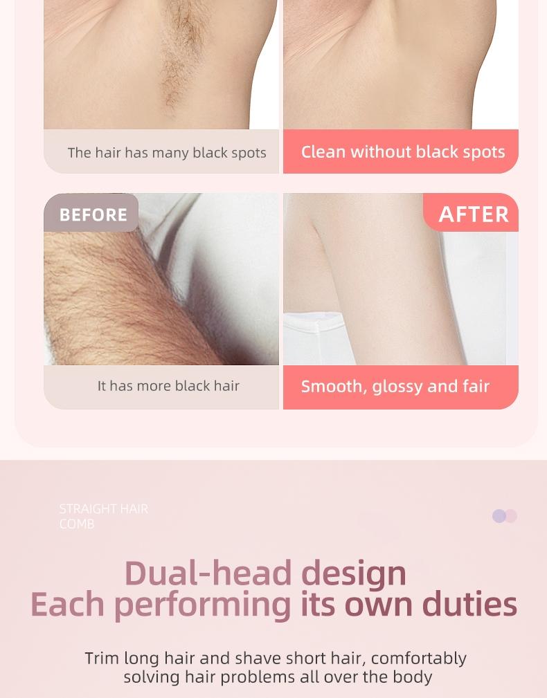 New double-head facial shaving and hair removal device for women. Suitable for face, lips and chin. USB rechargeable double-head wireless electric razor.