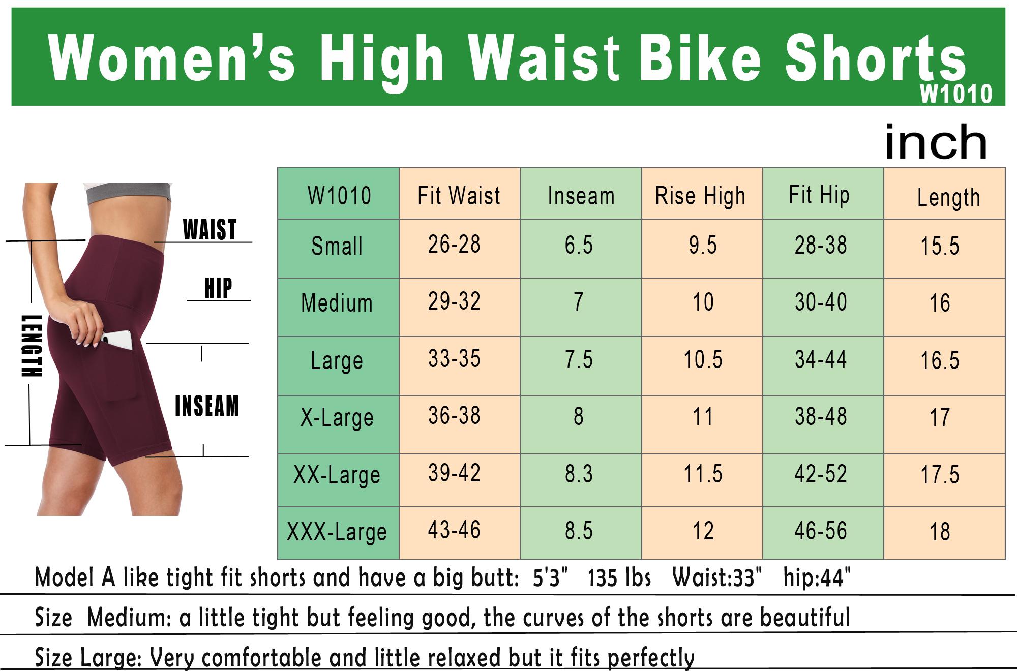 CADMUS Outdoorfun Pack of 3 Women's High Waist Spandex Yoga Shorts for Bike Running Two Side Pockets