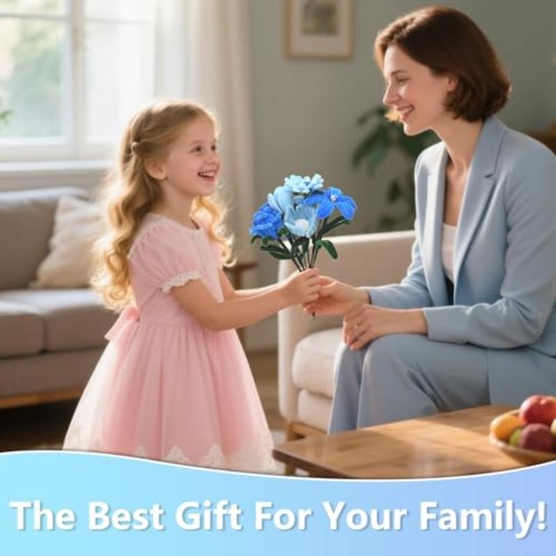 400 Root Cleaning Strips Set, 4 Colors Assorted, DIY Flower Making Kit, Includes Floral Wire, Garden Tape, Stamen, Ribbon, Chenille Strip Blue