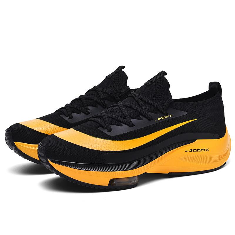 Men's Letter & Striped Print Lace-Up Sneakers | Breathable Athletic Running & Workout Shoes