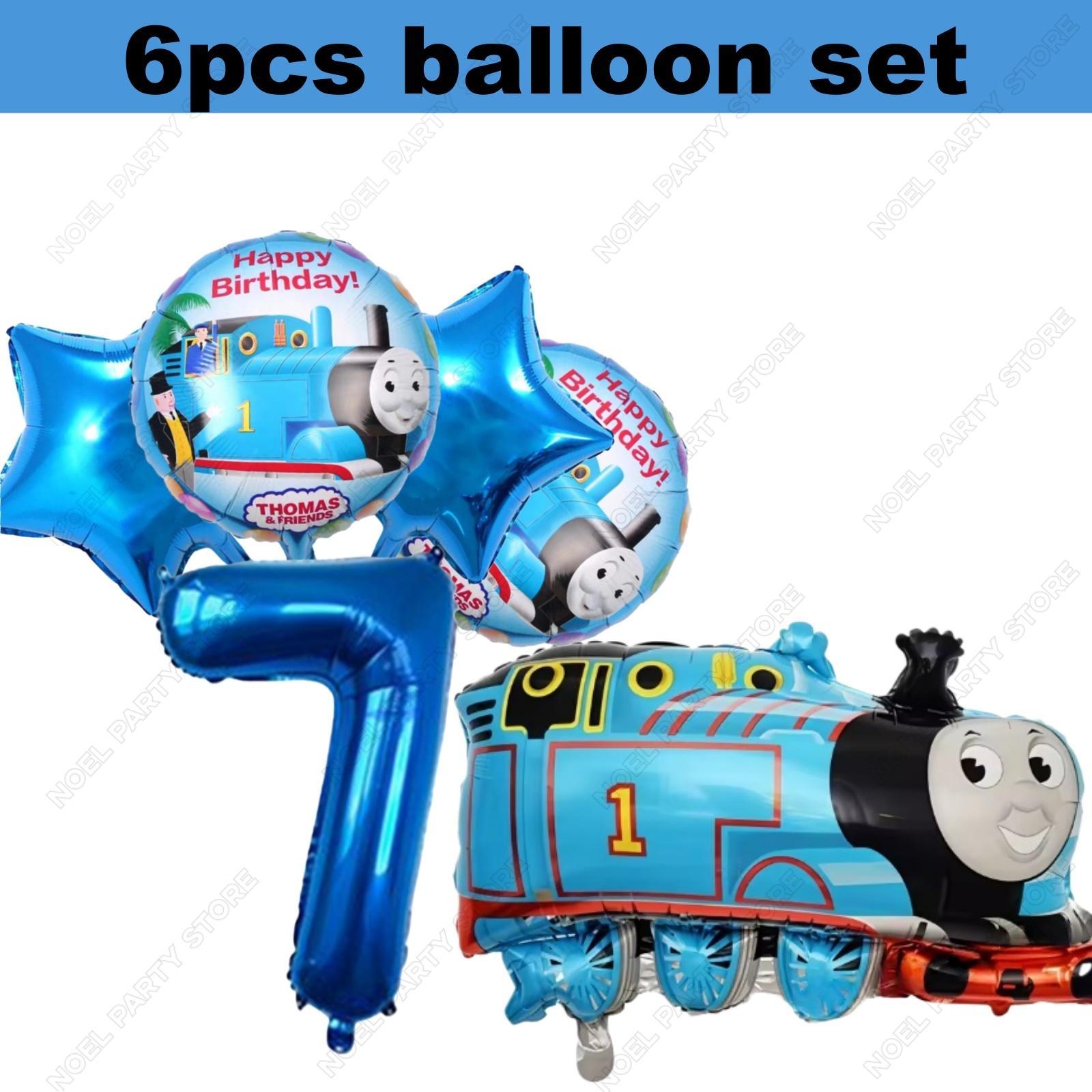 Extra-Large Cartoon Thomas Shaped Balloon Thomas The Train Theme Birthday Decorations for Ages 1-9 Aluminum Foil Balloon Set