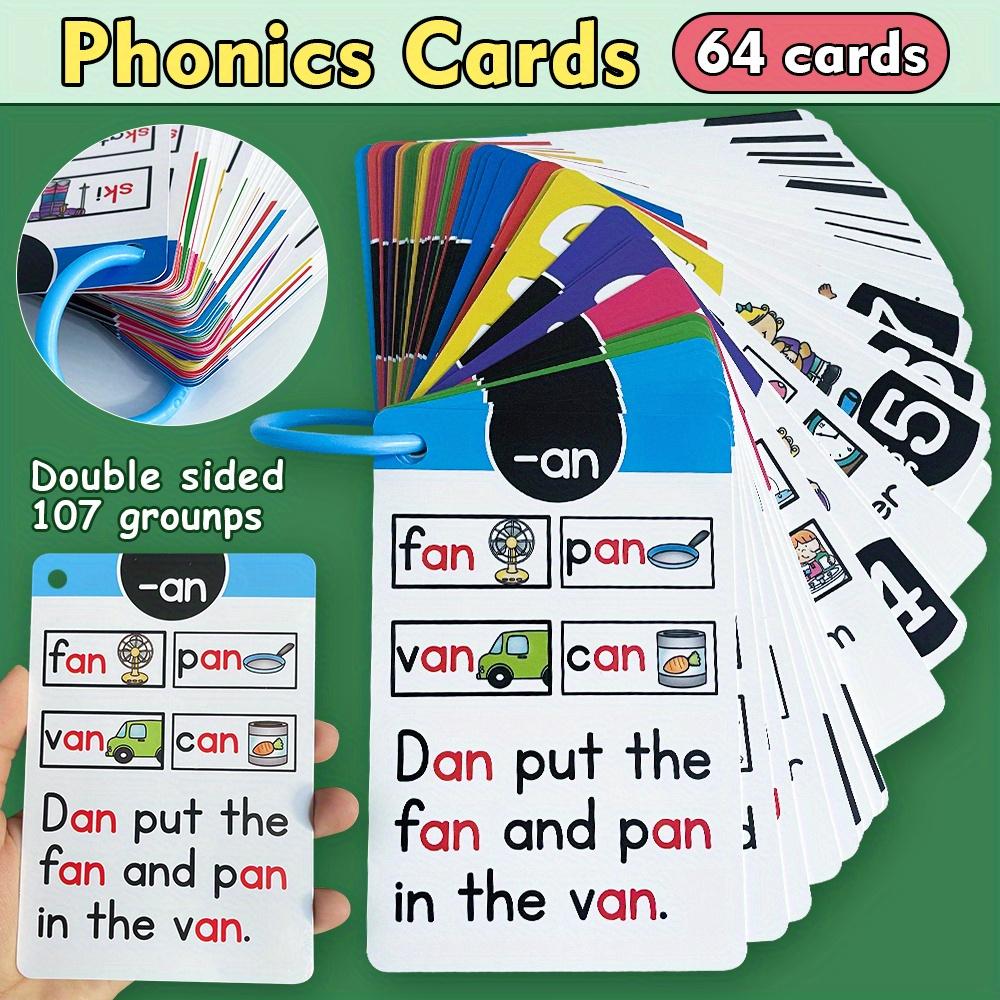 Phonetic Symbol Flashcards - CVC Vocabulary Learning Cards, featuring colorful illustrations, educational cognitive games suitable for teenagers, memory aids, phonetic symbols, English teaching materials, flashcards, and school supplies.