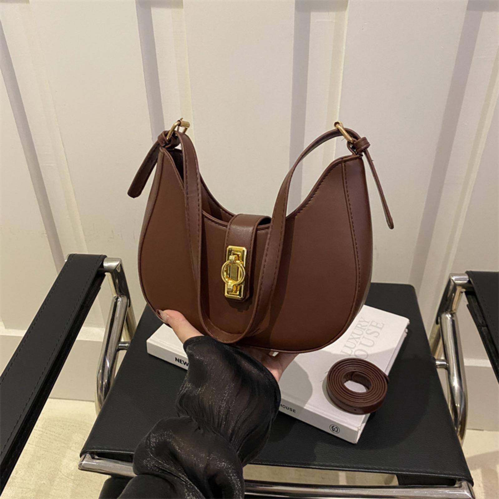 Trendy Crescent Shoulder Bag for Women, Chic Underarm Crossbody Purse, Minimalist Everyday Handbag, Stylish Small Crescent Bag, Versatile Commuter Bag for Work & Casual Use