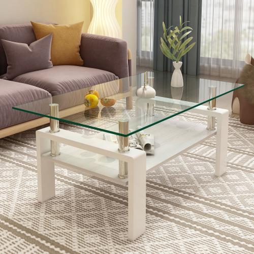 【Bellemave】Rectangle Black Glass Coffee Table, Clear Coffee Table,Modern Side Center Tables for Living Room,Living Room Furniture 【Bellemave】Rectangle Black Glass Coffee Table, Clear Coffee Table,Modern Side Center Tables for Living Room,Living Room Furniture