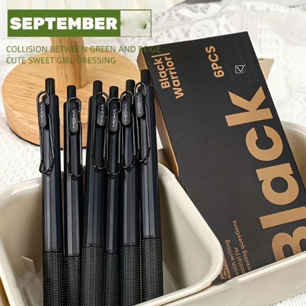 Warrior Pen Set of 6, Smooth Writing, Durable Plastic 0.5mm Tip, Ideal for School & Office Use, Perfect Daily Task Tool
