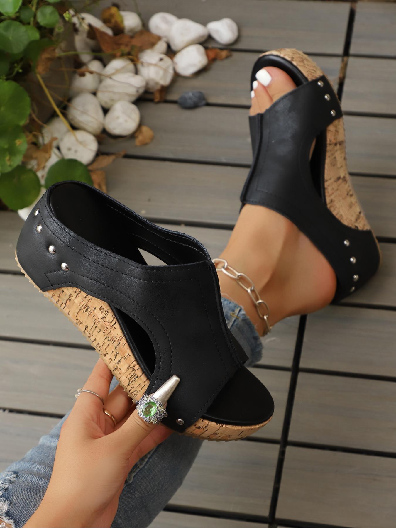 Women's Fashionable  Platform Sandals, Casual Comfortable Wedge Sandals for Summer, Female All-match Shoes for Daily Wear