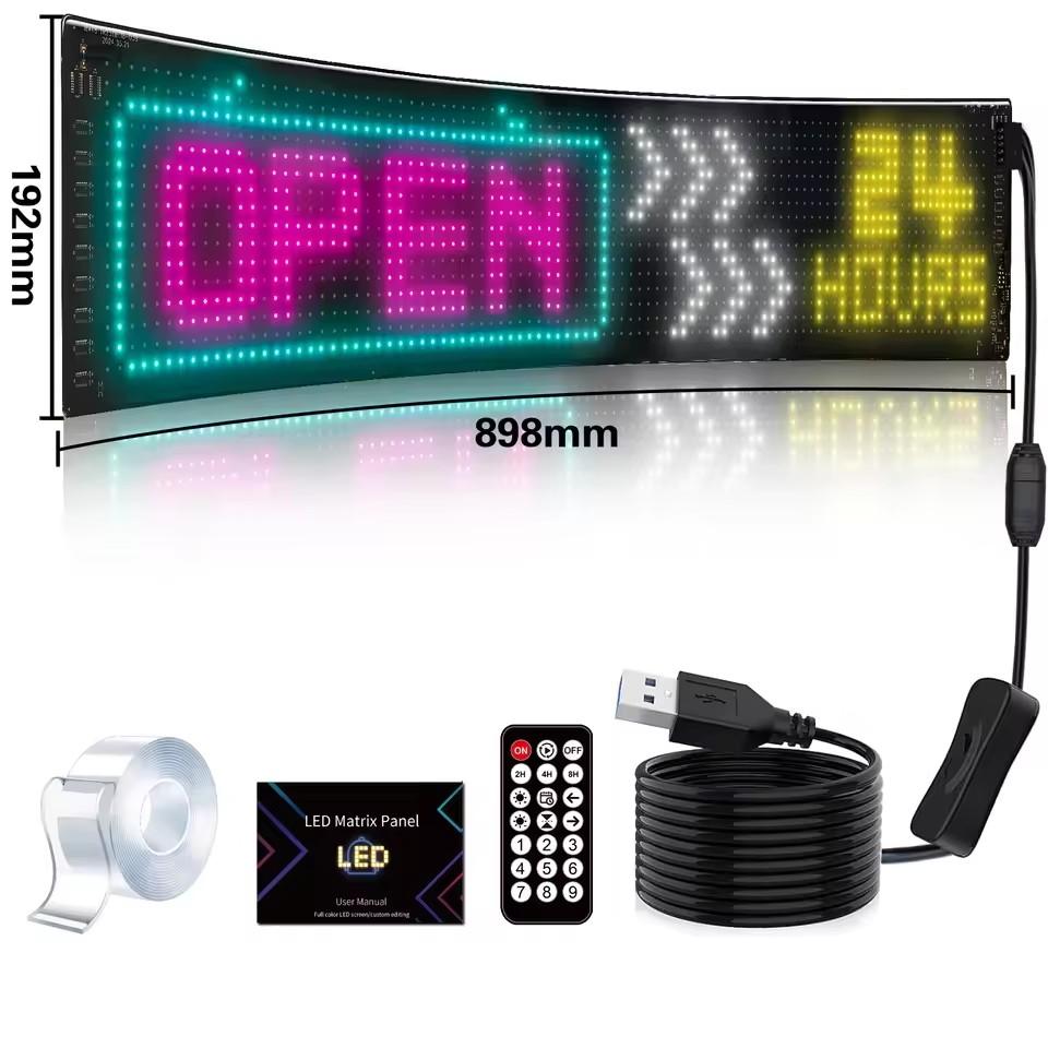 Flexible LED Matrix Pixel Display Devil Eye Car Light Decoration, Programmable Digital Panel, DIY Custom Patterns Text Animations, Bluetooth-compatible APP Control