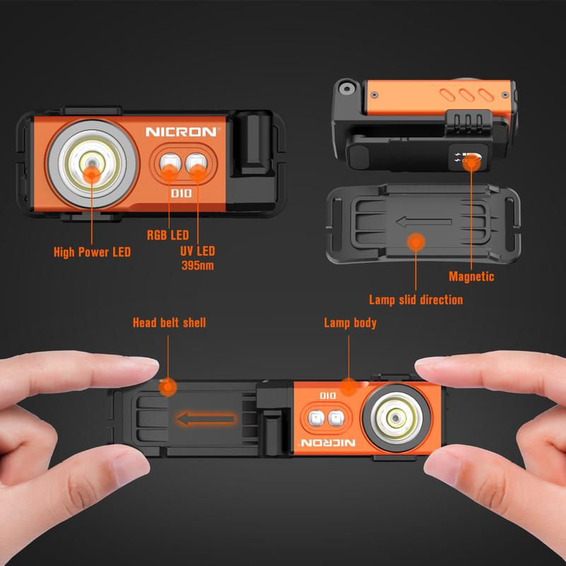TikTokShopNewYearDeals NICRON D10 Rechargeable LED Headlamp - 500 Lumens, RGB 5 Color Modes, IP54 Waterproof, 360° Rotatable, with Clip & Magnetic Base - Perfect for Hunting, Fishing, Hiking, Camping, Running & Outdoor Adventures High Performance Flashlig TikTokShopNewYearDeals NICRON D10 Rechargeable LED Headlamp - 500 Lumens, RGB 5 Color Modes, IP54 Waterproof, 360° Rotatable, with Clip & Magnetic Base - Perfect for Hunting, Fishing, Hiking, Camping, Running & Outdoor Adventures High Performance Flashlig