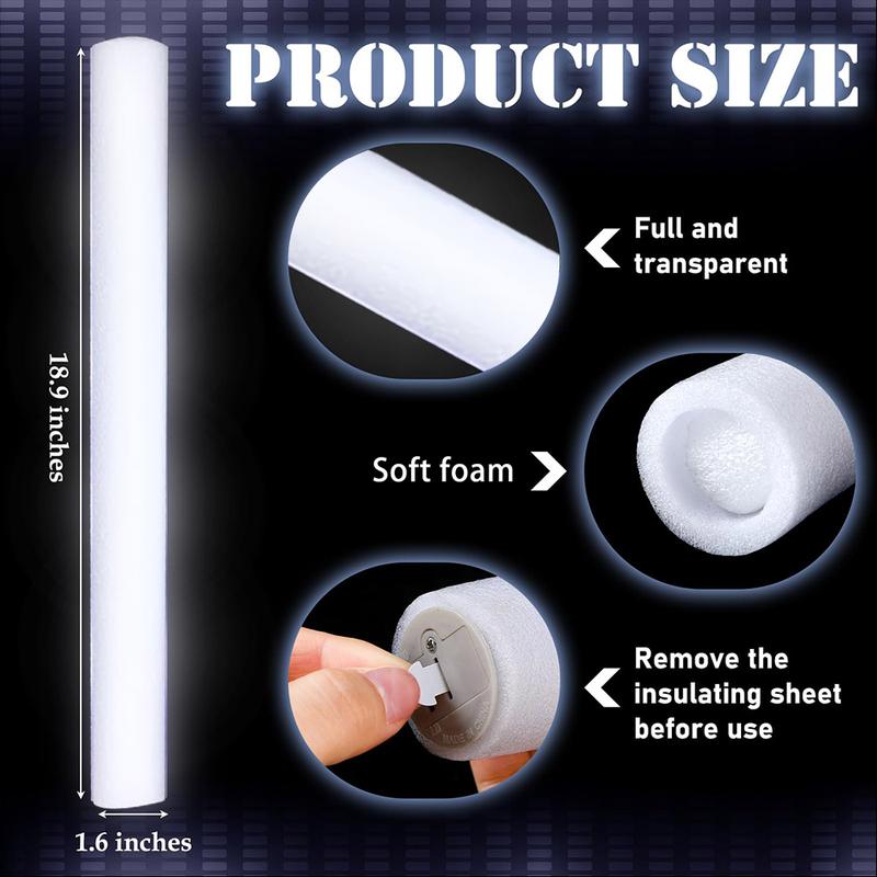 Bulk 12/36/52/102-Pack Colorful LED Light Up Glow Sticks for Raves & Concerts - 3 Flashing Modes, Glow in Dark Party Supplies for Home Parties, Fan Meetings, Weddings, Birthdays & Halloween Gifts Plastic Pearl