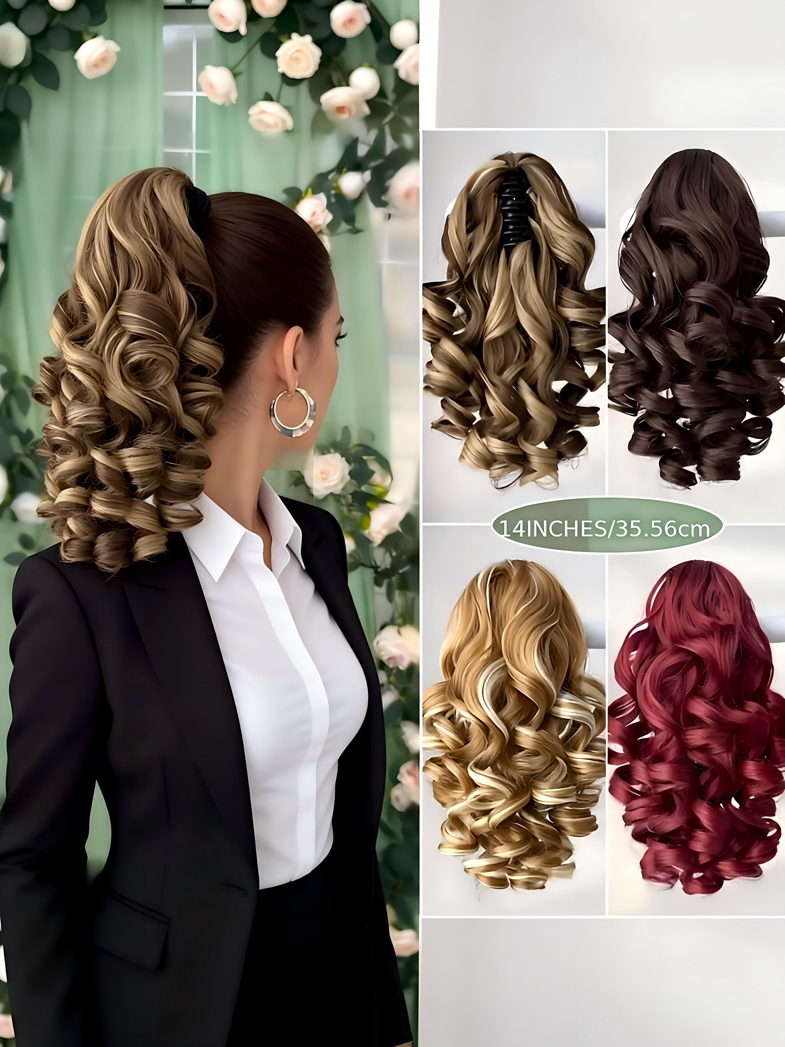 Multi-Color Claw Clip Ponytail Hair Accessory, 14 Inch Wavy Synthetic Fiber, Heat Resistant, Daily Use, Fashionable Hairstyle Solution
