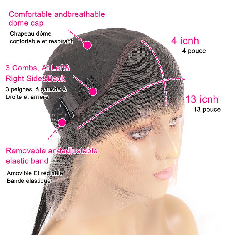 Straight Brazilian Lace Frontal Wigs Human Hair 13x4 Lace Front Wig 24 26 Inches Transparent Lace Natural For Women 180%