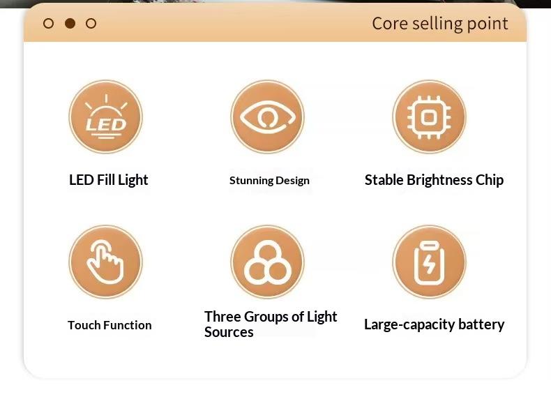 Car Sunshade Makeup Mirror, LED Touch Screen with Brightness Adjustment, Rechargeable HD Clear Makeup Mirror for Car Interior, Essential Car Accessory