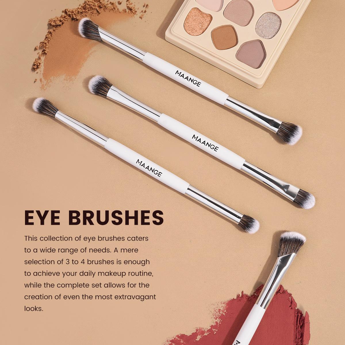 MAANGE 12pcs Synthetic Makeup Brushes Set with Cosmetic Bag, Foundation Brush Loose Powder Brush Highlight Brush Contour Brush Concealer Brush Eyeshadow Brush Blending Brush Eyebrow Brush Nose Shadow Brush Eyeliner Brush, Gift for Women & Girls