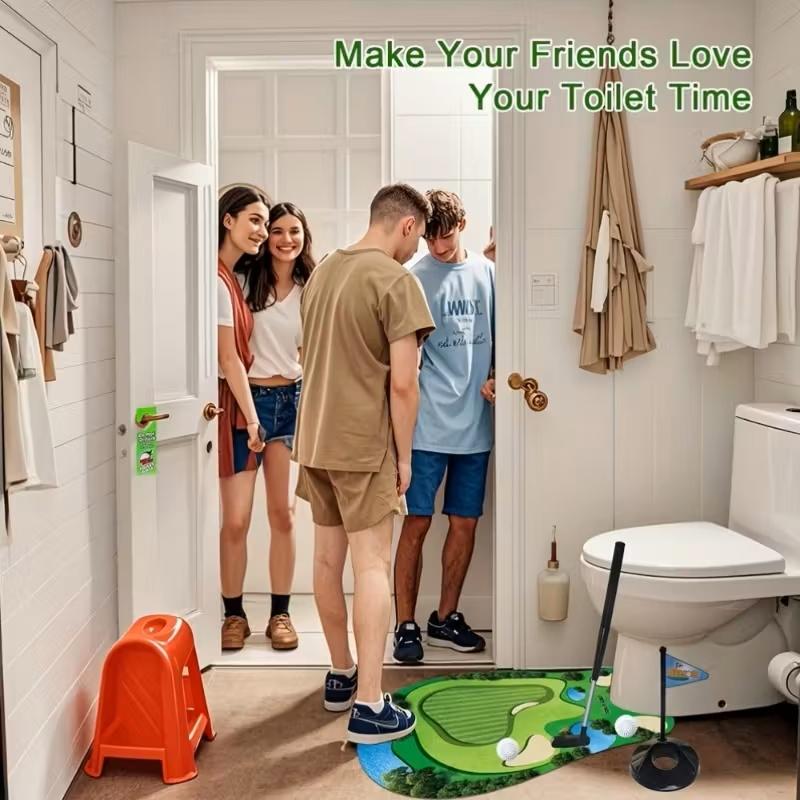 Mini Golf Game Set for Any Bathroom, Engaging Bathroom Accessory, Toilet Game, Perfect Gift for Dad and Husband, Funny Prank Gift for Boyfriend, Fun Accessories, Unique Decoration