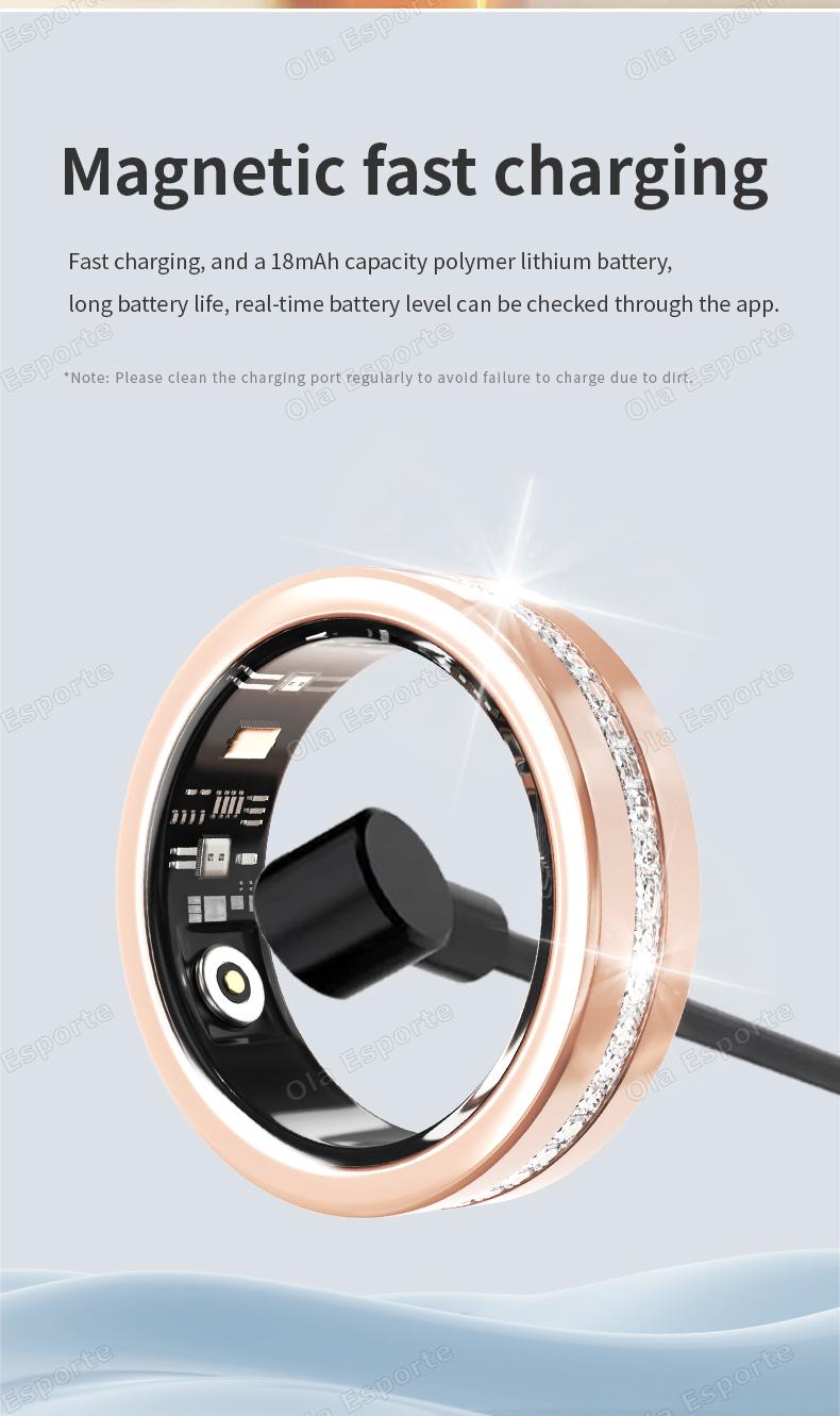 New Smart Ring Lady Heart Rate Sleep Health Monitor Menstrual cycle detection IP68 Waterproof Fashion Sport Rings Women Men