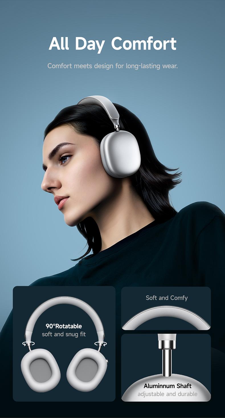 Picun F8S Wireless Headphones – -54dB ENC Call Clarity, Smart Comfort & 96H Battery Life