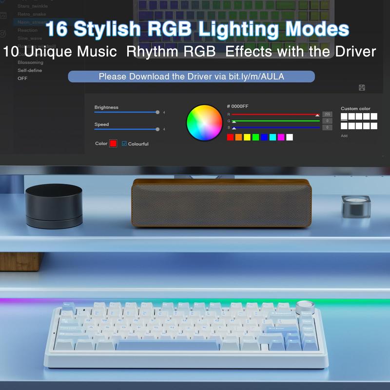 AULA F75 Keyboard 75% Wireless Mechanical Gaming Keyboard, Gasket Hot Swappable Custom Keyboard, Pre-lubricated Ash Wood Switches RGB Rainbow Backlight, Tri-Mode 2.4GHz/Type-C/BT5.0 CreamKeyboard  Office Computer Accessories TikTokShopfalldealsforyou