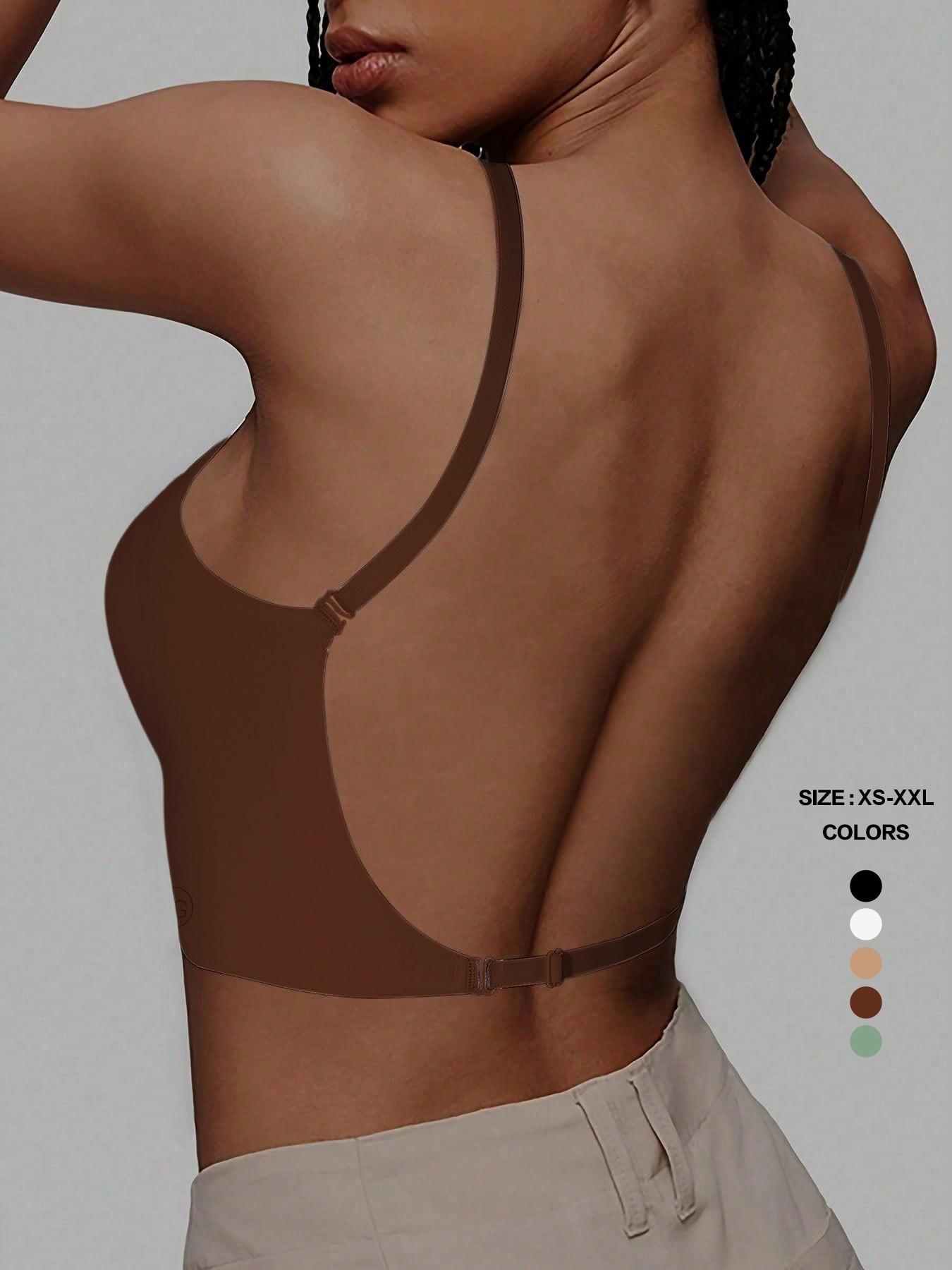 Women's Seamless Backless Bra, Multi-Strap Convertible Strap Wireless Push-Up Bra, Suitable for Wedding Dresses and Party Gowns