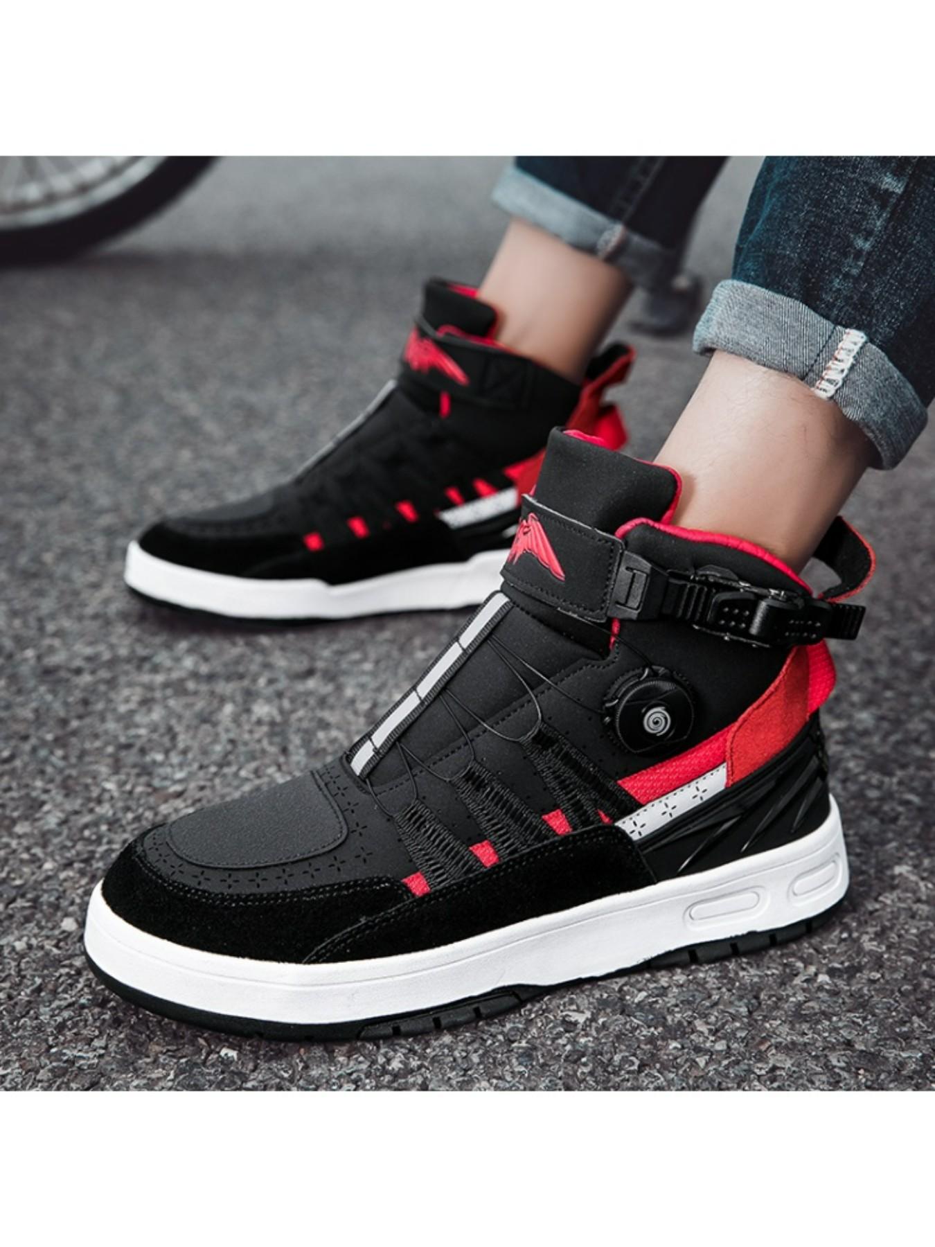 Men's Motorcycle Riding Shoes, Anti-Slip Racing Boots, Waterproof Safety Design, Comfortable and Secure, Ideal for Safe Cycling