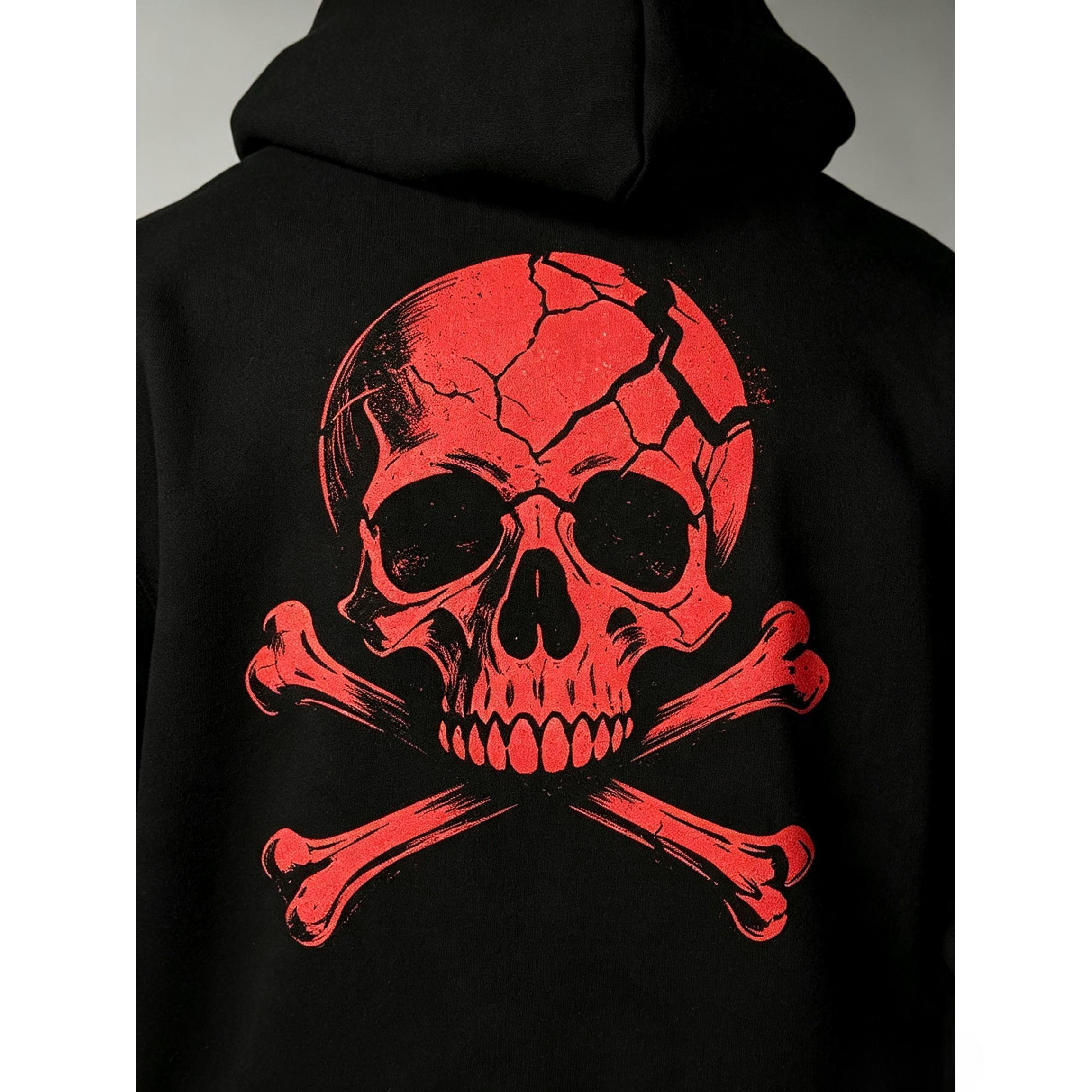 Men's Demon & Angel Print Hoodie, Warm and Comfortable Goth Sweatshirt for Fall & Winter, Casual Wear, Suitable for Wearing Alone or Layering, Graphic Hoodies, Gothic Printed Hoodie, Gothic Style Hoodie, Hooded Sweatshirts