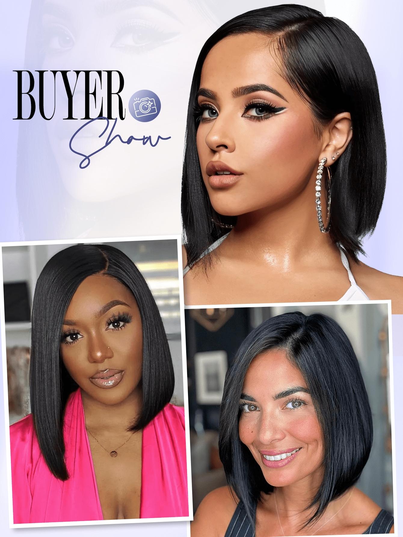 1 Pcs Short Bob Wig Bowl Cut Wig, Synthetic Wigs for Women, Daily Date Vacation Use, Ombre, All Seasons