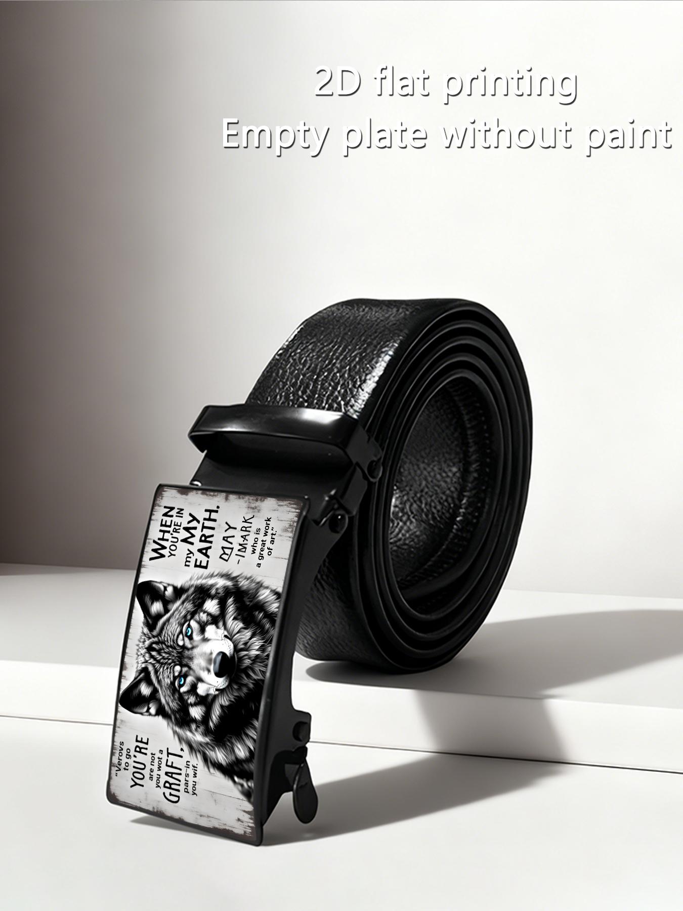 A 2D wild charm and wolf pattern art design, suitable for business and casual occasions, with an automatic buckle, ideal as a gift for Father's Day and Valentine's Day.