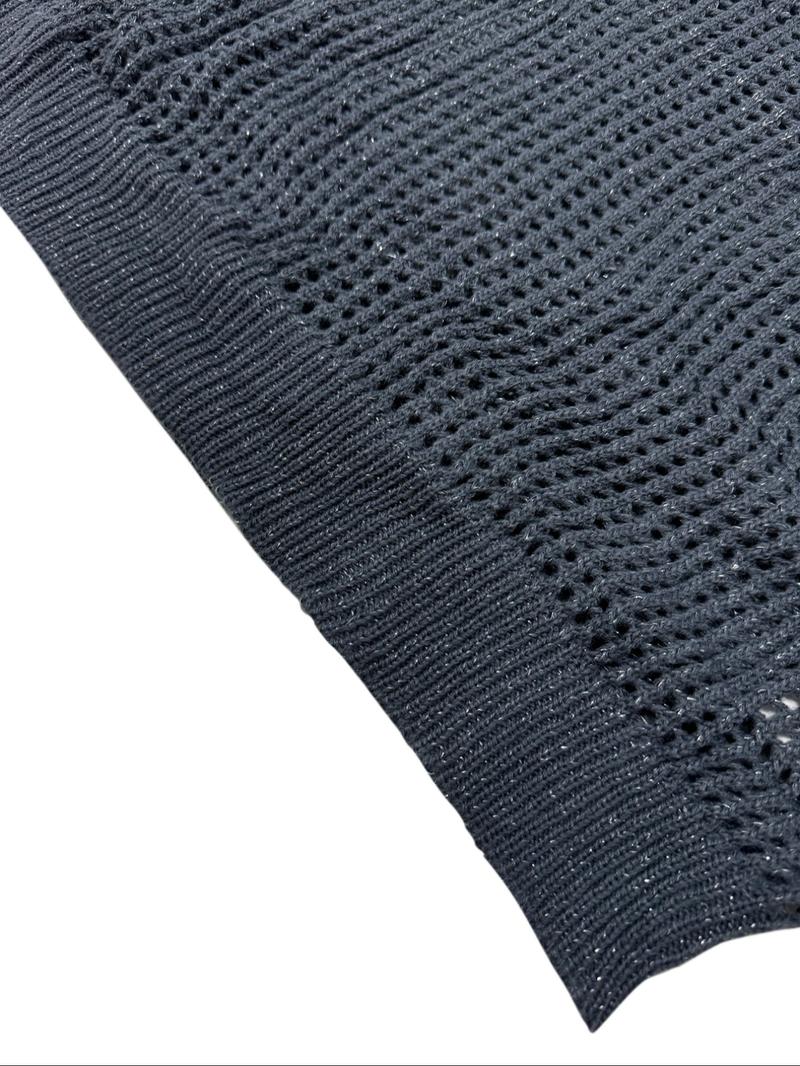 Women's Glitter Hollow Out Sheer Round Neck Sweater Pullover, Casual Long Sleeve Crew Neck Jumper for Fall & Winter, Fashion Ladies' Knitwear for Daily Wear