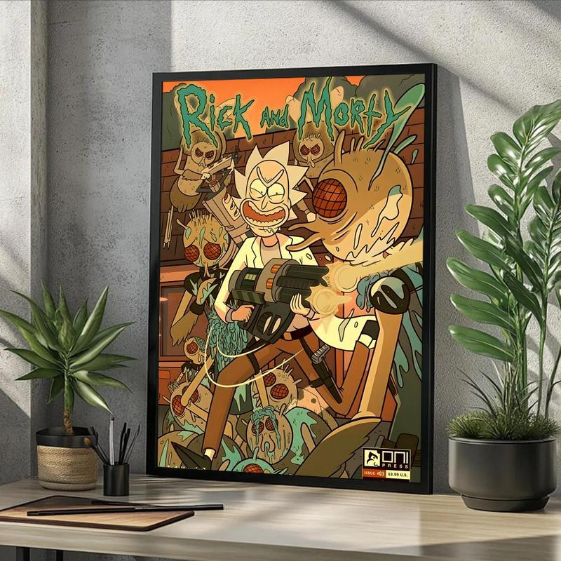 Vintage Cartoon Anime R-Rick And M-Morty Painting Calligraphy Fashion Canvas Wall Art Poster, Modern Aesthetic Waterproof Print, Fade-Resistant & Scratch-Proof Texture, Trendy Home Decor for Living Room Bedroom Office, Multiple Sizes Vintage Cartoon Anime R-Rick And M-Morty Painting Calligraphy Fashion Canvas Wall Art Poster, Modern Aesthetic Waterproof Print, Fade-Resistant & Scratch-Proof Texture, Trendy Home Decor for Living Room Bedroom Office, Multiple Sizes