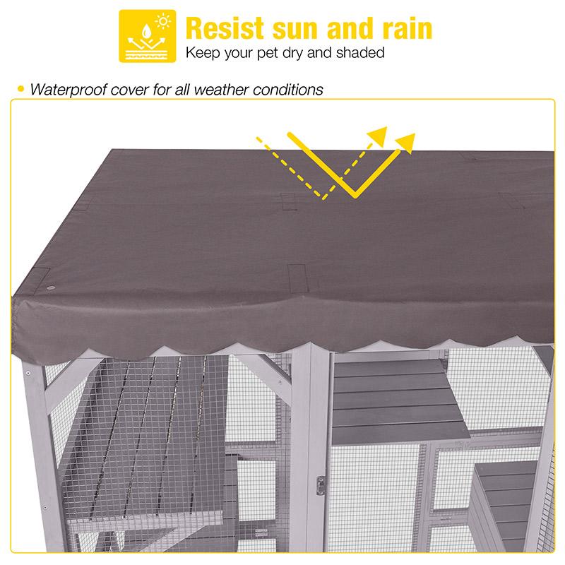 Aivituvin-AIR37-M Walk-in Large Cat Enclosure with Roof Tarp - Connects to Windows or Cat Doors,Outdoor Catio，CatFuriture