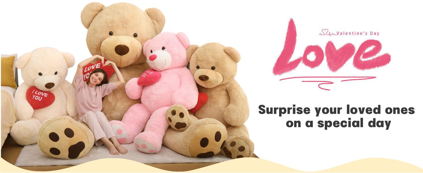 MaoGoLan 6ft Giant Teddy Bear Stuffed Animal with "I Love You" Heart - Soft Huggable Jumbo Plush for Girlfriend Boyfriend Wife Lover - Perfect Gift for Valentine's Day Anniversary Birthday#BlackFriday #ChristmasGift