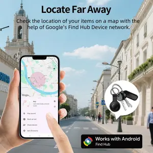 1pc Android Smart Tracker, Compatible with Google Find HUB, Smart Tag with Key Ring, Track Keys, Luggage, Backpacks, Passport