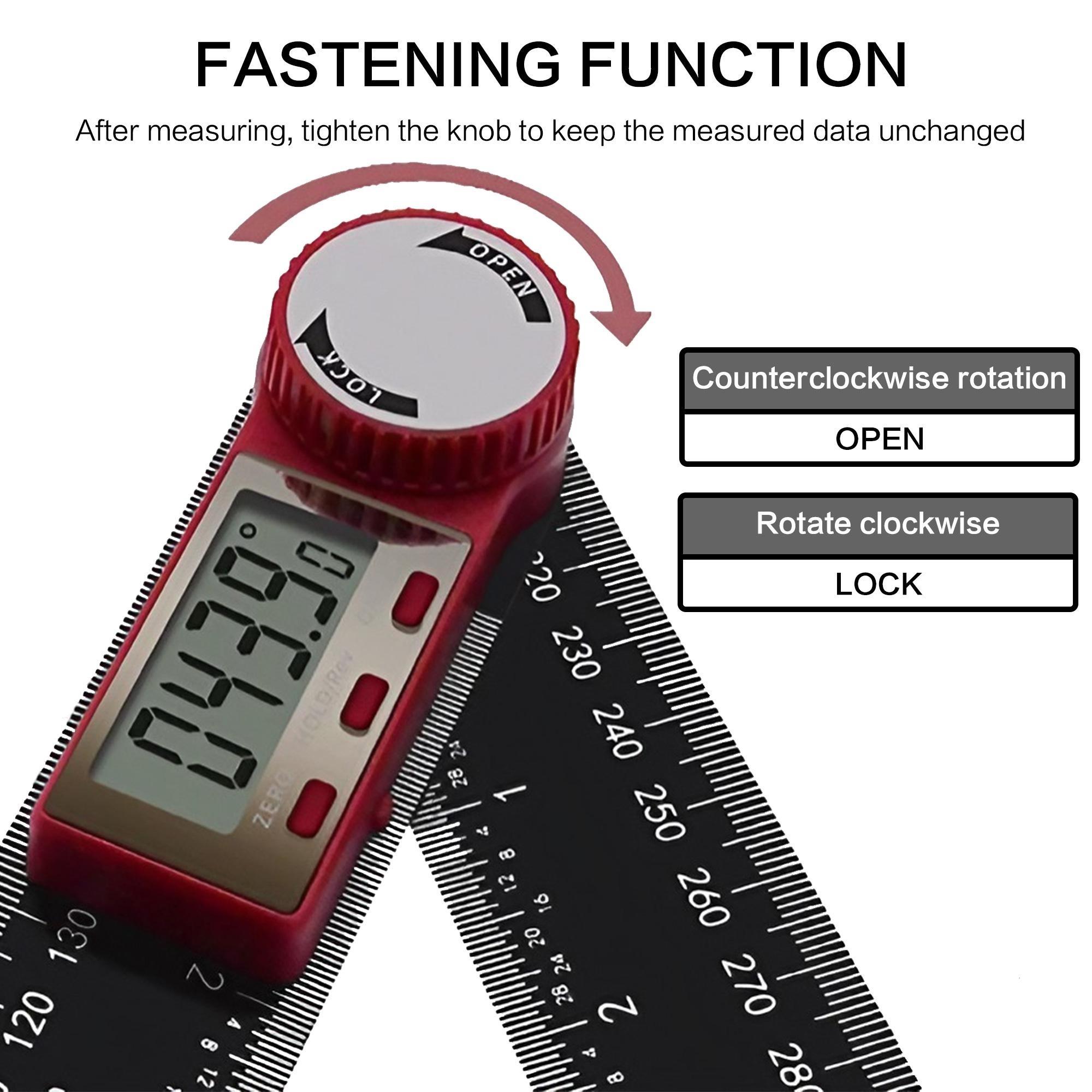 200mm digital angle ruler with dual functions for precise measurement, 360-degree free-rotating goniometer, professional-grade high-precision digital angle ruler, portable multi-function angle measuring tool
