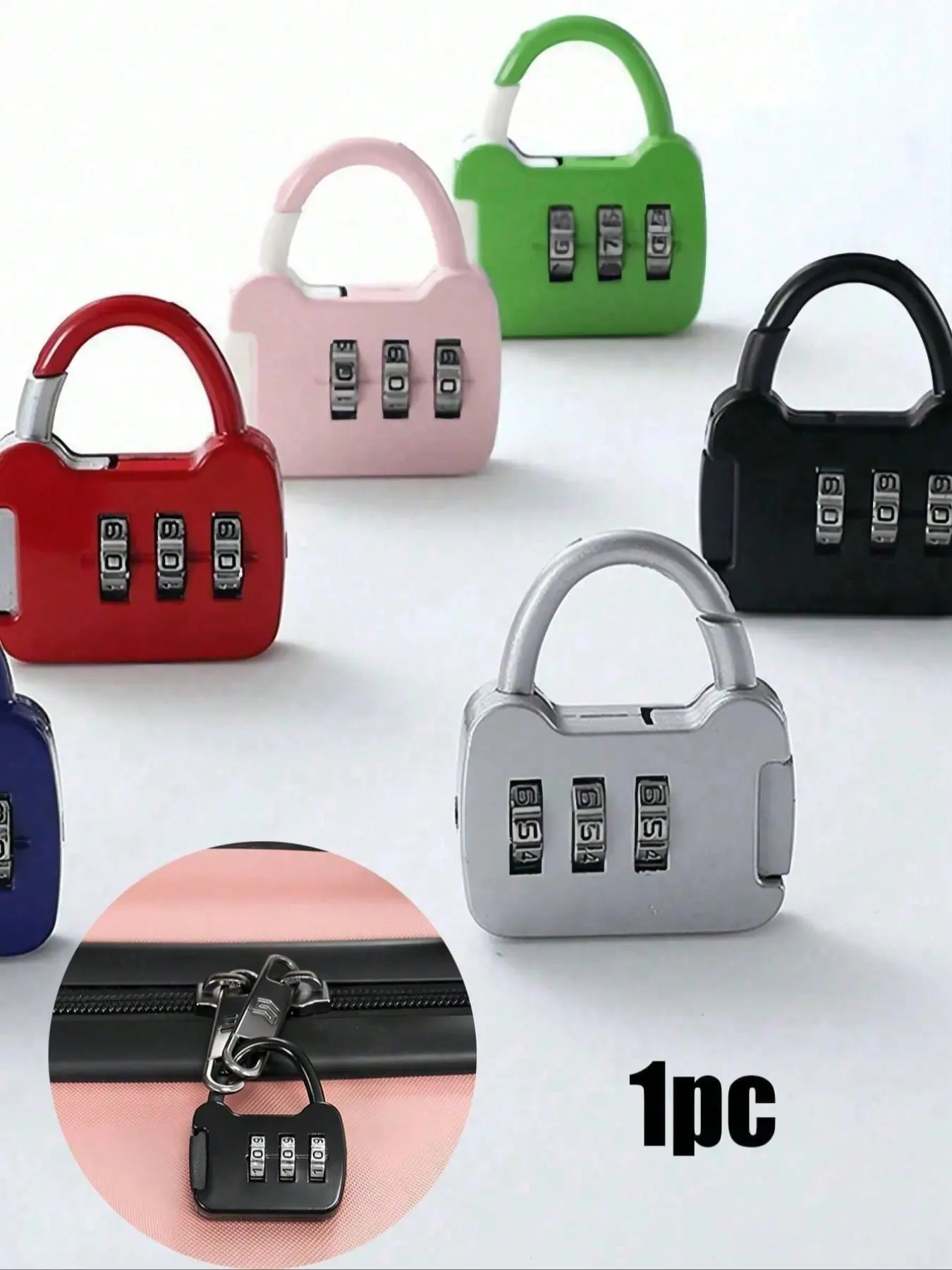Digit Mini Round Combination Lock, Padlock, Anti-Theft, Zinc Alloy Lock, Luggage Lock, Student, Dormitory, School Bag, Cabinet, Drawer Lock, Backpack, Electric Bike, Bicycle Basket Lock, Helmet Lock