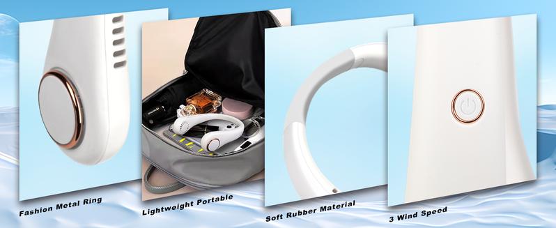 Portable Personal Neck Cooling Rechargeable Bladeless Fan - Hands Free 3 Speed 4000 mAh Battery USB Operated Wearable Headphone Design360° Airflow,3-16 Running Hours, Birthday Gifts for Men Women - for Men Women Outdoor Indoor (White)