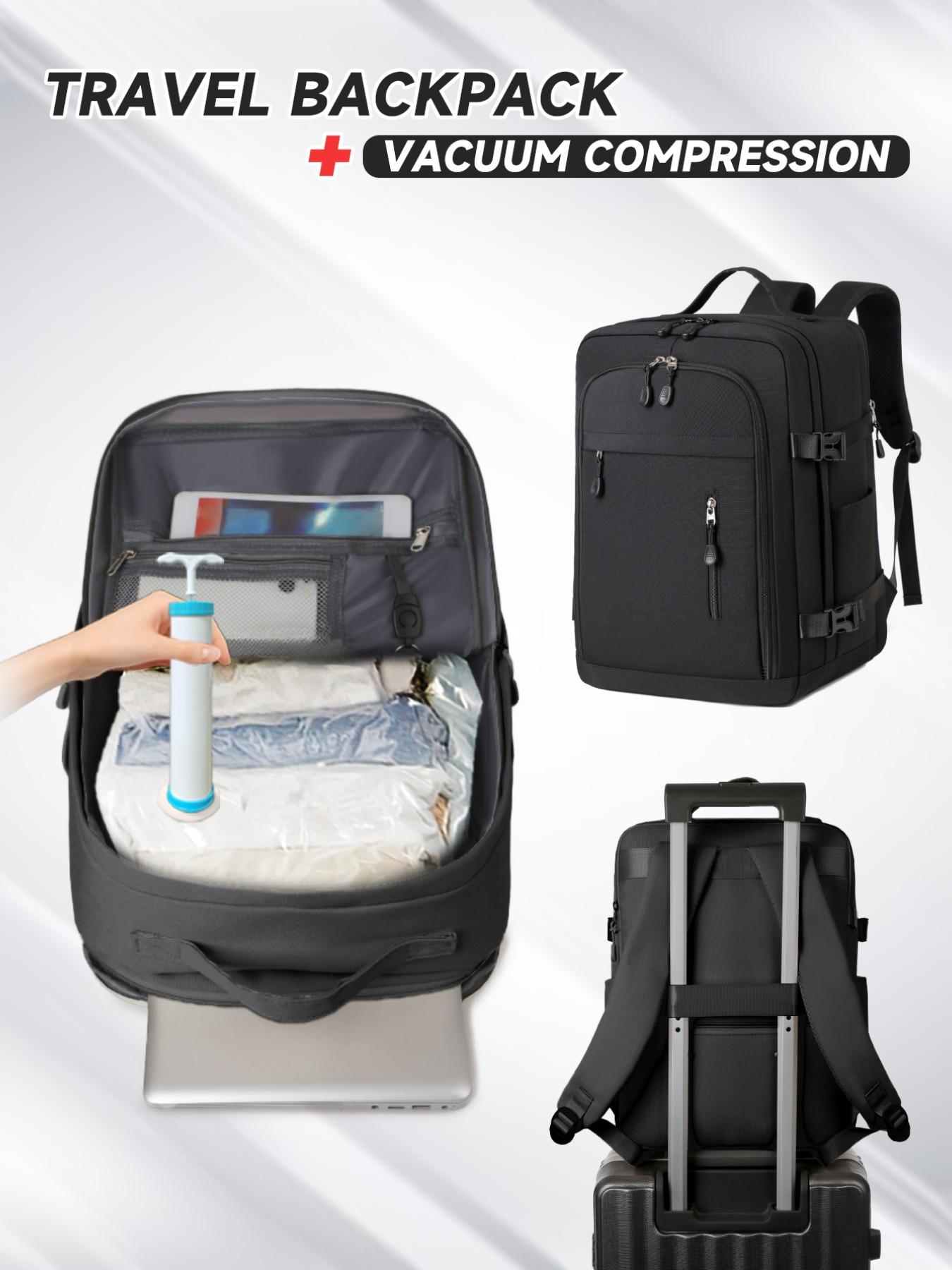 Vacuum Compression Backpack with Air Pump, Large Capacity Travel Bag 40x30x20 Cm, Space-Saving Design, Ideal for All Seasons, Laptop Travel Backpack, Travel Backpacks