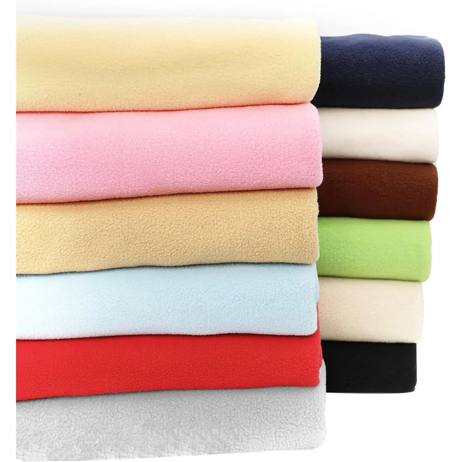 12PCS Solid Color Knitted Polar Fleece Fabric 20''x20'' Anti Pill Fabric Patchwork Polyester Plush Fleece Cloth for Sewing, Toys, Throw Blankets, PJ Pants, Booties, Eye Mask