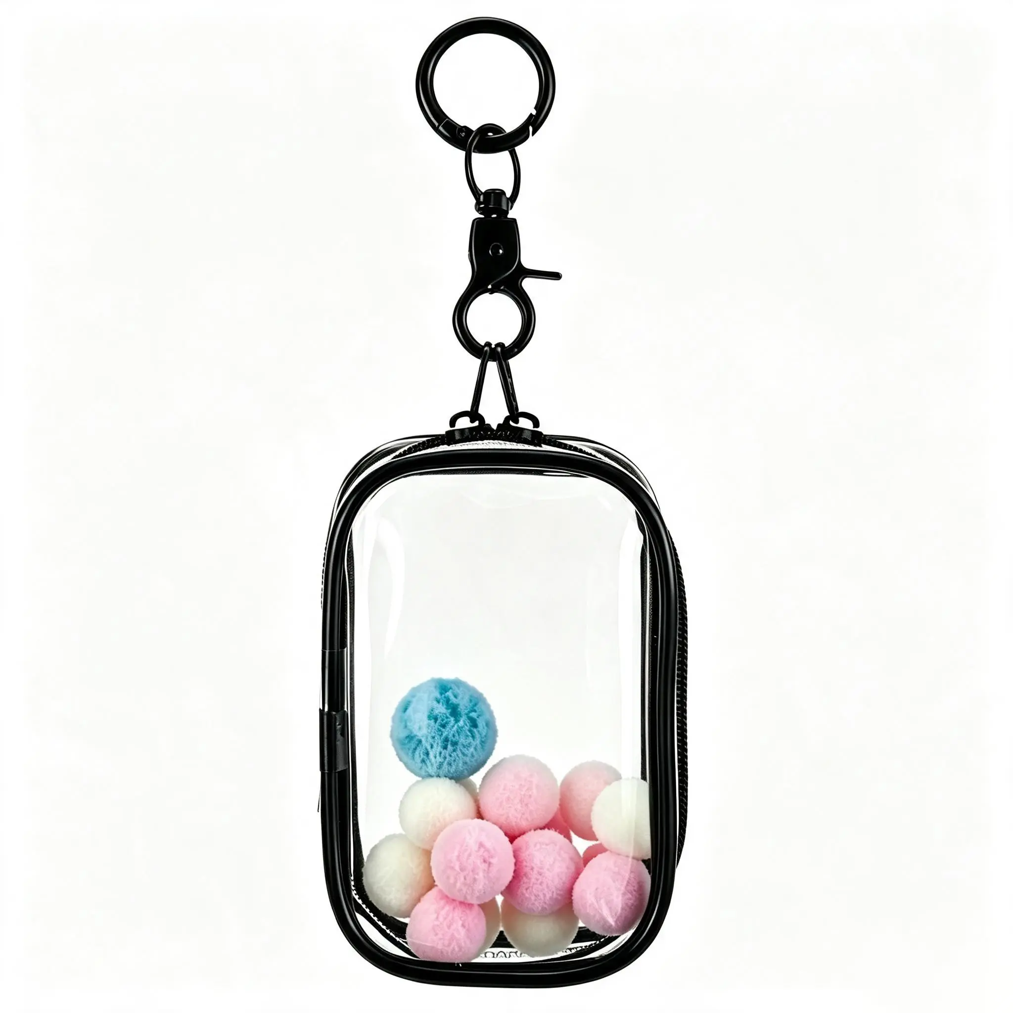 Transparent Figure Display Bag with Keychain – Portable Doll Storage Pouch, Waterproof Blind Box Display Case Keychain Holder, Ideal for Mini Figure & Doll Collectors