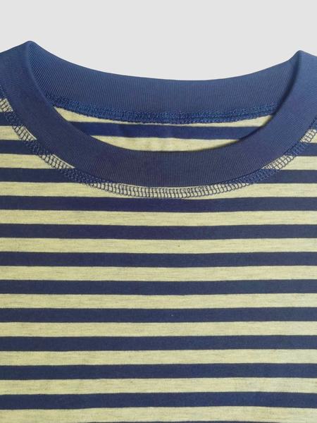 Women's Minimalist Striped Casual Long Sleeve Sweatshirt Top, Loose-Fit Knit Fabric, All-Seasons Wear, Moderate Thickness