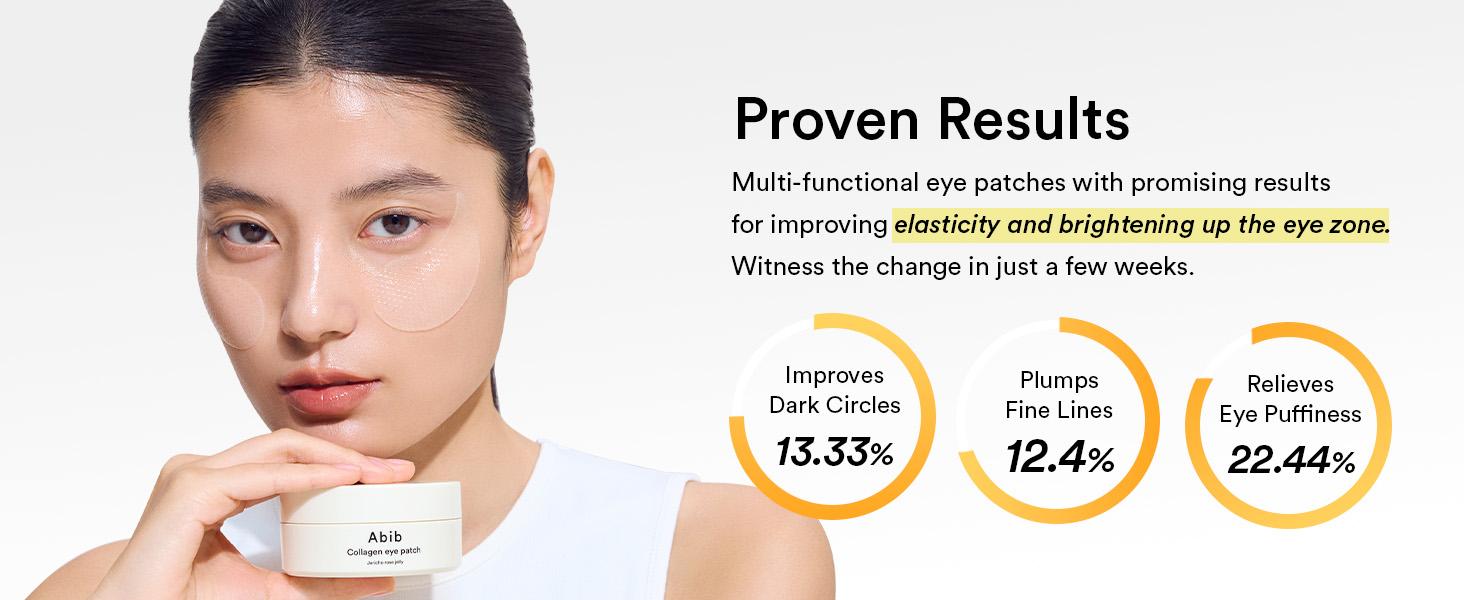 Abib Collagen Peptide Eye Patches for Wrinkles & Fine Line with Jericho Rose Jelly, 60 Count, Korean Skin Care